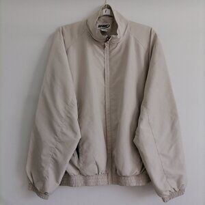 Roundtree & Yorke Sports Mens Ivory Full Zip Outwear Windbreaker Jacket Size L